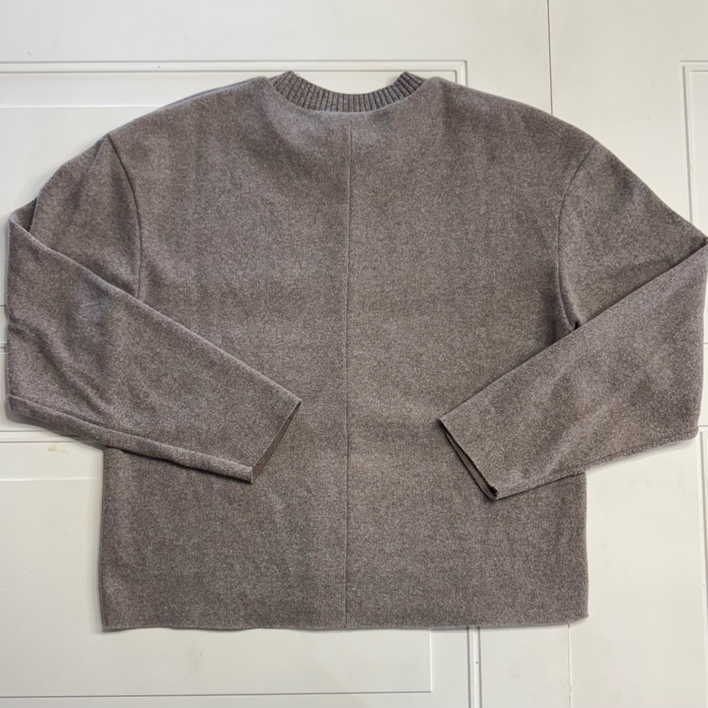 Zara Raw Hem Raw Sleeve Brown Soft Sweater Size Small S - Picture 4 of 5